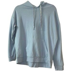 Andrew Marc NY Cotton Blend Soft Blue Hooded Sweatshirt Women’s LG Cozy Comfy
